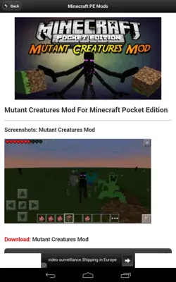 Mods Minecraft PE PRO android App screenshot 0